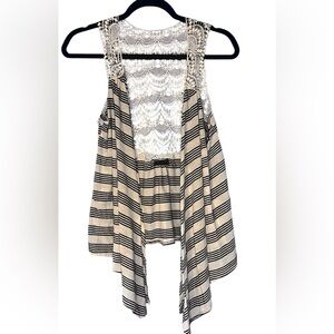 Candy Rain Striped Lace Women's Vest Top Size Medium